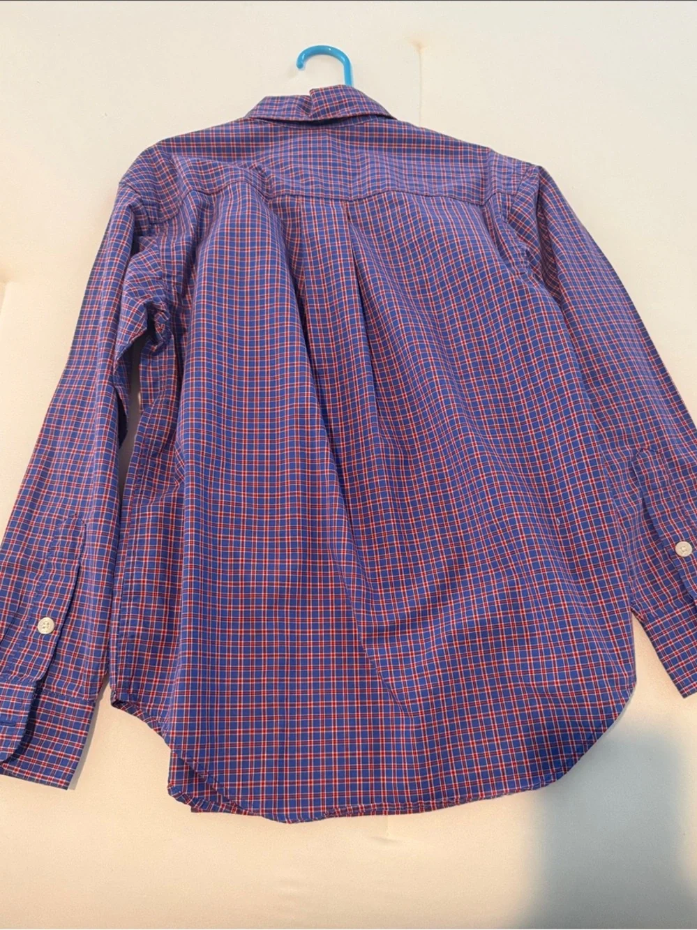 Chaps Classic Boys Button-Down Plaid Shirt in Blue & Red
